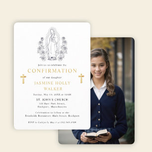 Elegant Virgin Mary Confirmation Invitation