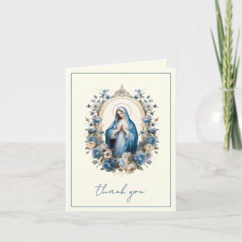 Elegant Virgin Mary Religious Catholic Floral 