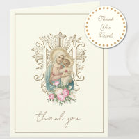 Elegant Virgin Mary Religious Catholic Floral 