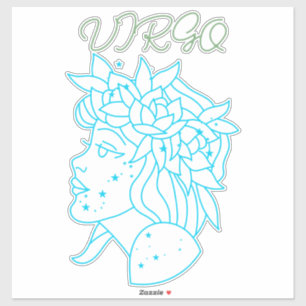 Elegant Virgo Zodiac Sign T-Shirt Astrology Gift Sticker