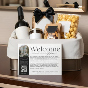 Elegant Visitor Greeting Vacation Rental Welcome Thank You Card