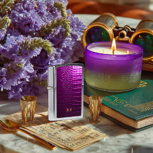 Elegant Vivid Purple Faux Crocodile Zippo Lighter