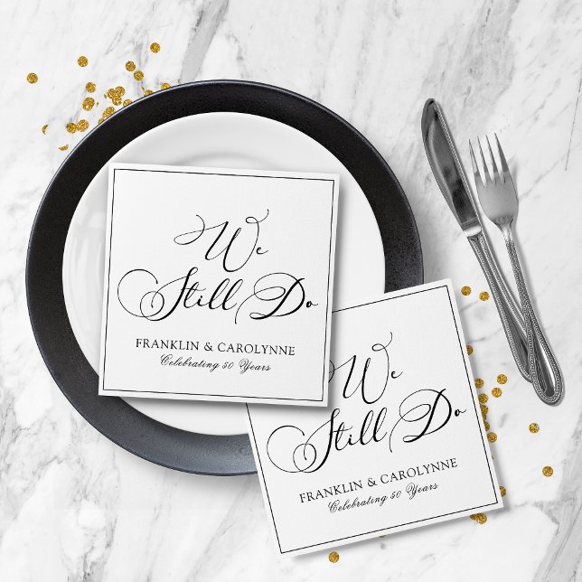 Elegant Vow Renewal Anniversary Napkins (Elegant Vow Renewal Anniversary Napkins)