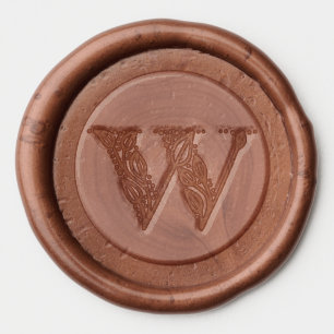 Elegant W wedding initial simple monogram Wax Seal Sticker