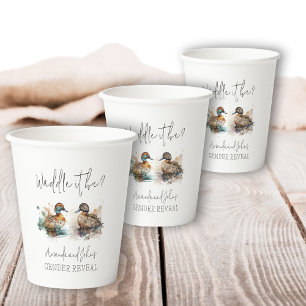 Elegant Waddle It Be Duck Gender Reveal Decor Paper Cups