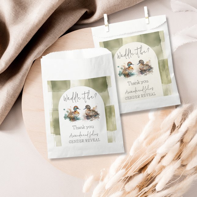 Elegant Waddle It Be Mallard Duck Gender Reveal Favor Bag (Creator Uploaded)