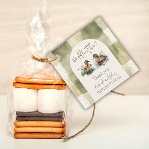 Elegant Waddle It Be Mallard Duck Gender Reveal Favor Tags