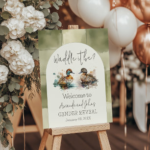 Elegant Waddle It Be Mallard Duck Gender Reveal Foam Board