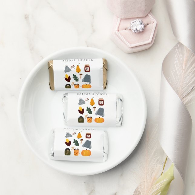 Elegant Warm Cozy Autumn Essential Bridal Shower Hershey's Miniatures (Wedding)