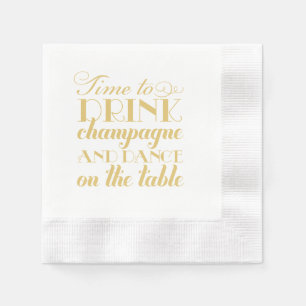 Elegant Warm Gold Champagne Dance Wedding Napkins