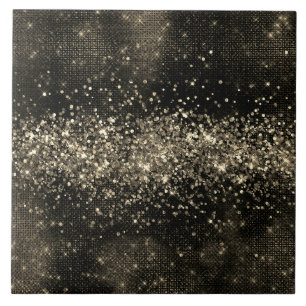 Elegant warm grey monochrome faux glitter ceramic tile