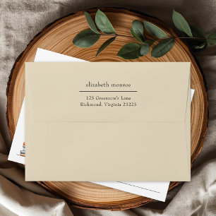 Elegant Warm Oat Return Address Envelope