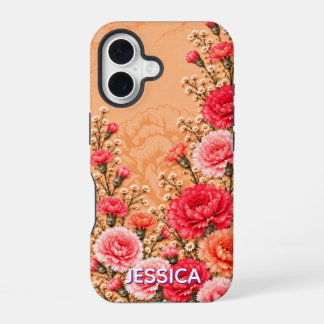 Elegant Warm Orange Daisy Flowers iPhone 16 Case