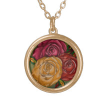 Elegant Warm Painted Red Orange Yellow Art Roses
