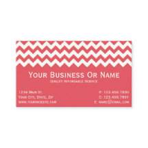 Elegant Warm Persimmon Pink White Chevron