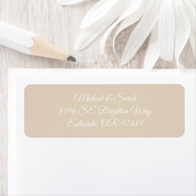Elegant Warm Sand Return Address Label (Insitu)