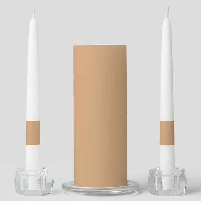 Elegant Warm Sand Unity Candle Set - Customizable (Front)