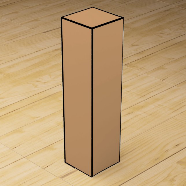 Elegant Warm Sand Wine Box with Bold Outline (Front)
