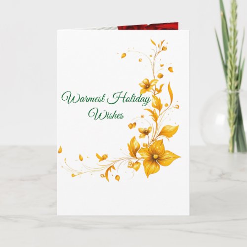 Elegant Warmest Holiday Wishes Folded Card
