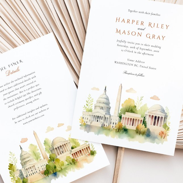 Elegant Washington D.C. Landmark Wedding Invite (Creator Uploaded)