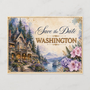 Elegant Washington Save the Date Wedding Invite