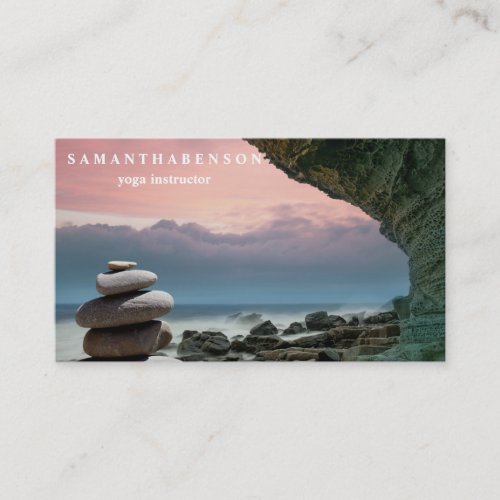 Elegant Water Color Logo Zen Yoga Healing Health Business Card