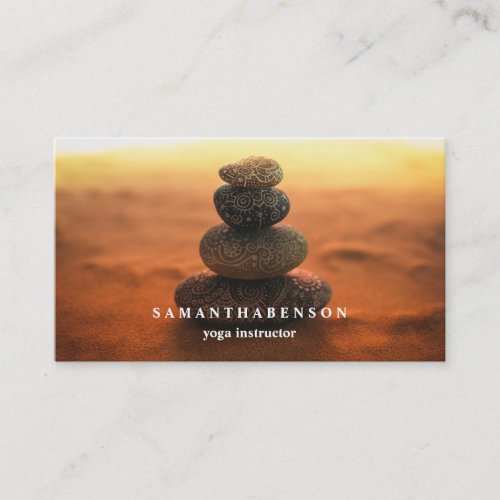 Elegant Water Color Logo Zen Yoga Healing Health Business Card