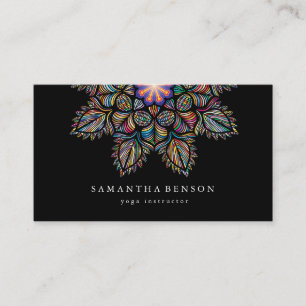 Elegant Water Color Lotus Flower Logo Yoga Busines Business Card