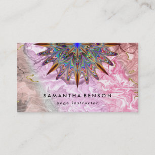 Elegant Water Color Lotus Flower Logo Yoga Busines Business Card