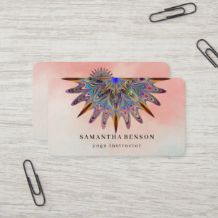 Elegant Water Color Lotus Flower Logo Yoga Busines Business Card