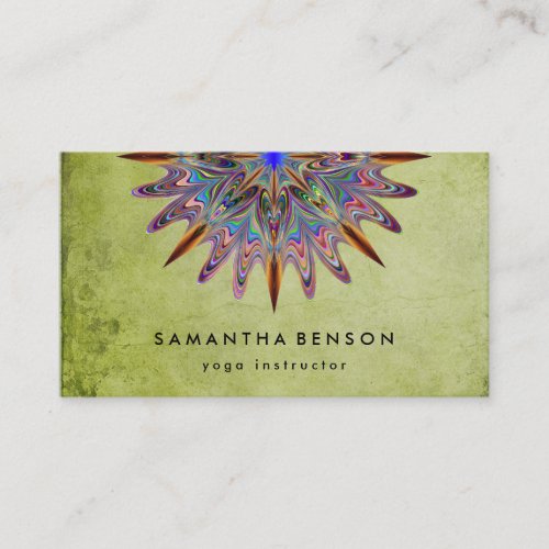 Elegant Water Color Lotus Flower Logo Yoga Business Card