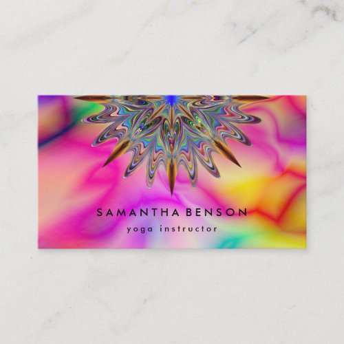 Elegant Water Color Lotus Flower Logo Yoga Business Card