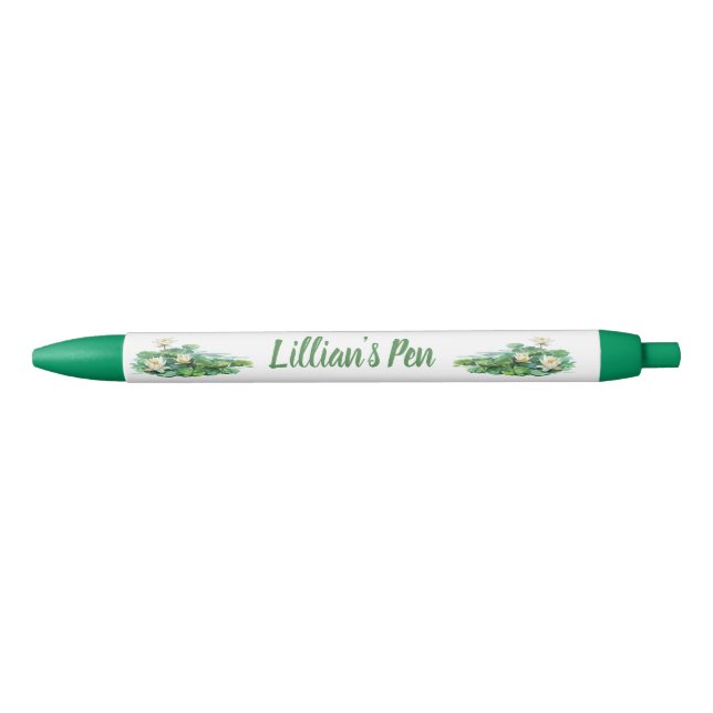 Elegant Water Lily Name Pen (Front)