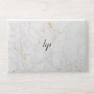 Elegant Water Marble gold glitter HP Laptop Skin