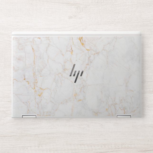 Elegant  Water Marble gold glitter HP Laptop Skin (Front)