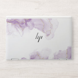 Elegant Water Marble gold glitter purple color HP Laptop Skin