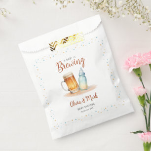 Elegant Watercolor A Baby is Brewing Baby Shower Favor Bag