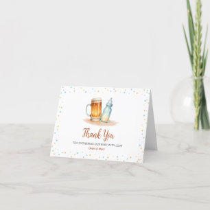 Elegant Watercolor A Baby is Brewing Baby Shower Letterpress Thank You Card