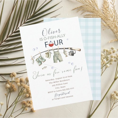Elegant Watercolor A  little fisherman 4Invitation