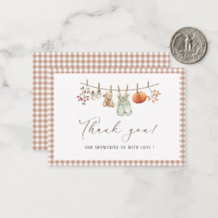 Elegant Watercolor A Little Pumpkin Baby shower Note Card