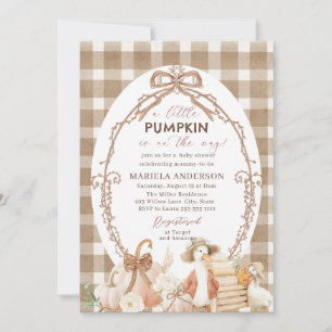 Elegant Watercolor A little pumpkin is Invitation