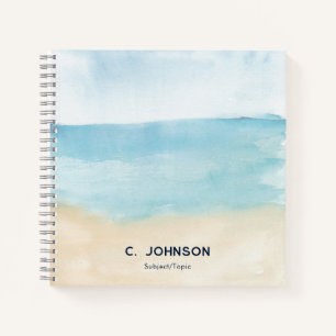Elegant Watercolor Abstract Pattern Personalized Notebook