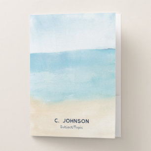 Elegant Watercolor Abstract Pattern Personalized Pocket Folder