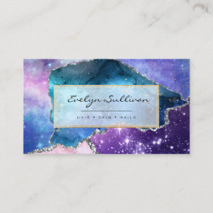 elegant watercolor agate design business card