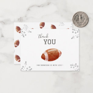 Elegant Watercolor american football boy Baby sho Note Card