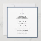 Elegant Watercolor Anchor Wedding Invitation (Front)