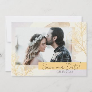 Elegant Watercolor and Gold Leaf Photo