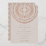 Elegant Watercolor Art Deco Tropical Wedding  Foil Invitation<br><div class="desc">These modern wedding invitations feature a tribal art deco style circle in gold or rose gold foil. It is brought to life by the matching terracotta watercolor tribal art deco circle on the back. It's classic serif and script text makes it classy and stylish.</div>