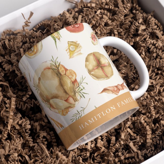 Elegant Watercolor Autumn Fall Turkey Thanksgiving Coffee Mug (Creator Uploaded)