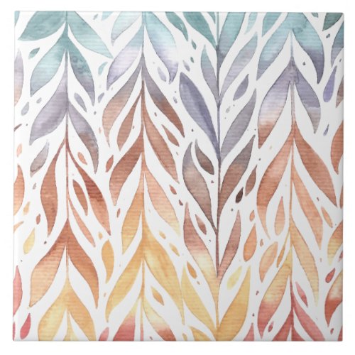 Elegant Watercolor Autumn Leaves  Ceramic Tiles